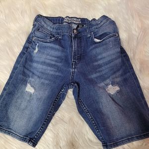 & denim shorts